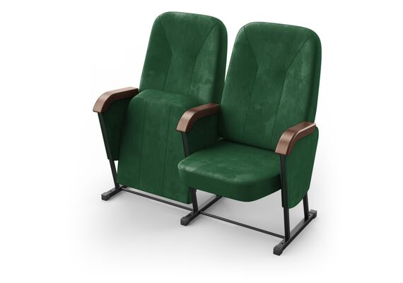 Крісло Соло (2 секції, зелений колір), Стійка: 313 (без кріплення до підлоги) 