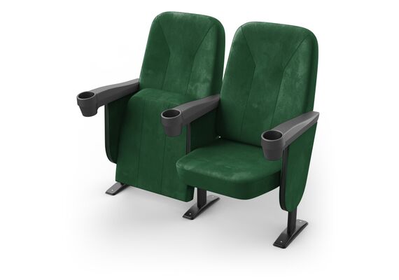 Крісло Соло (2 секції, зелений колір), Стійка: 111 (з кріпленням до підлоги) 