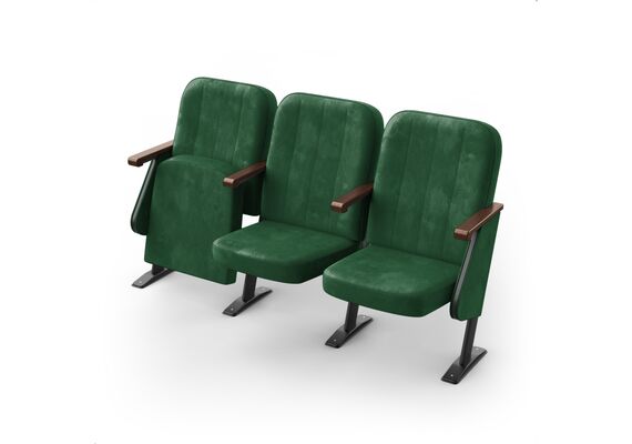 Кресло Соната (3 секции, зеленый цвет), Стойка: 102 (с креплением к полу) 