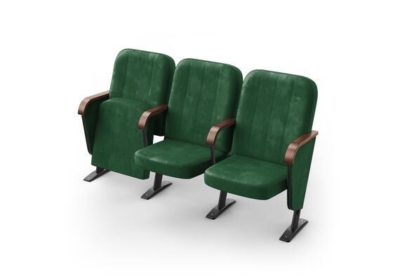 Кресло Соната (3 секции, зеленый цвет), Стойка: 103 (с креплением к полу) 