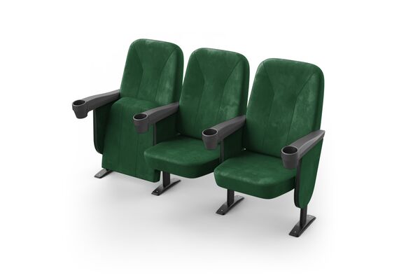 Крісло Соло (3 секції, зелений колір), Стійка: 111 (з кріпленням до підлоги) 