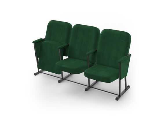 Крісло Соната (3 секції, зелений колір), Стійка: 314 FA (без кріплення до підлоги) 
