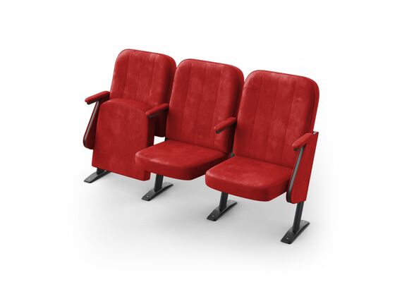 Кресло Соната (3 секции, красный цвет), Стойка: 102 FA (с креплением к полу) 