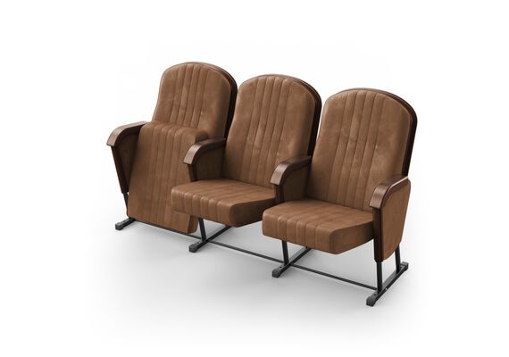 Кресло Мадрид (3 секции, коричневый цвет), Стойка: 311 (без крепления к полу) 