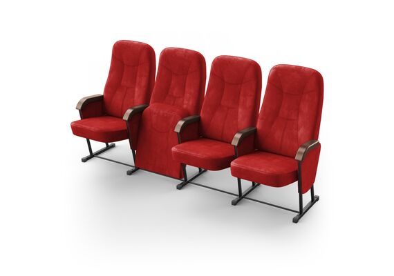 Крісло Парламент (4 секції, червоний колір), Стійка: 313 (без кріплення до підлоги) 