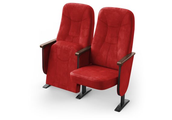 Крісло Парламент (2 секції, червоний колір), Стійка: 101 (з кріпленням до підлоги) 