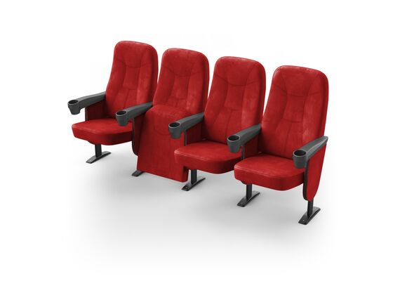 Крісло Парламент (4 секції, червоний колір), Стійка: 111 (з кріпленням до підлоги) 