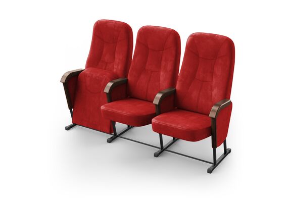 Крісло Парламент (3 секції, червоний колір), Стійка: 311 (без кріплення до підлоги) 