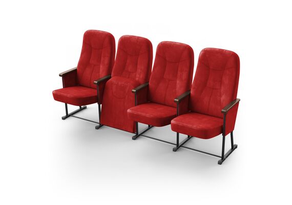 Крісло Парламент (4 секції, червоний колір), Стійка: 317 (без кріплення до підлоги) 