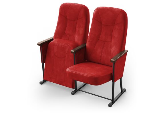 Крісло Парламент (2 секції, червоний колір), Стійка: 317 (без кріплення до підлоги) 