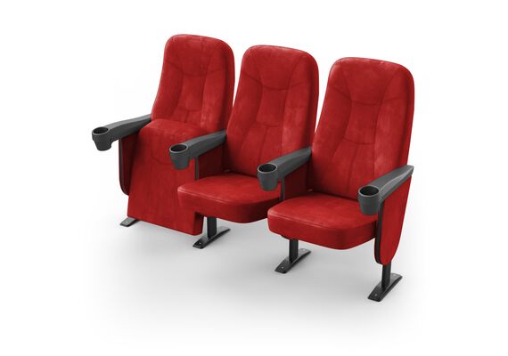 Крісло Парламент (3 секції, червоний колір), Стійка: 111 (з кріпленням до підлоги) 