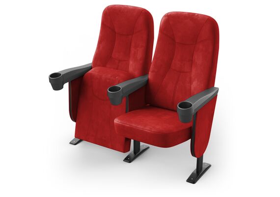 Крісло Парламент (2 секції, червоний колір), Стійка: 111 (з кріпленням до підлоги) 