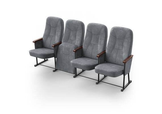 Крісло Парламент (4 секції, сірий колір), Стійка: 317 (без кріплення до підлоги) 