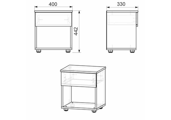 Тумба прикроватная ПКТ-8, Цвет: Дуб сонома - фото 3