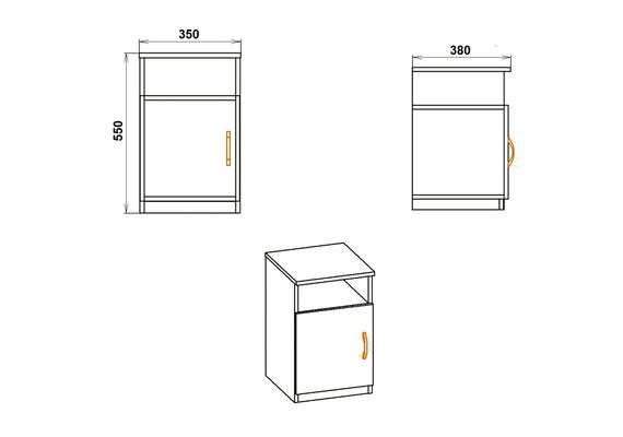 Тумба прикроватная ПКТ-1, Цвет: Нимфея Альба - фото 3