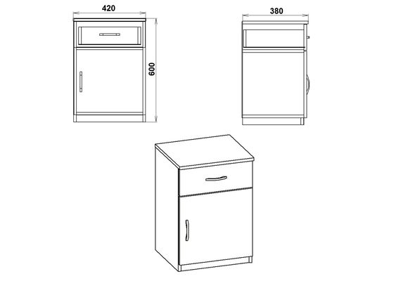 Тумба приліжкова ПКТ-3, Колір: Горіх - фото 3