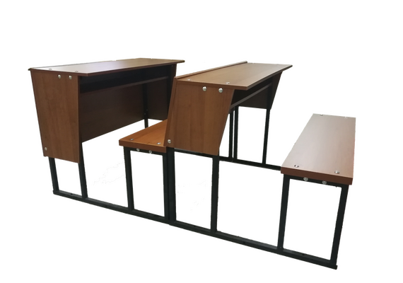 Комплект аудиторной мебели "Ньютон" (двухместный стол + скамья) - фото 3