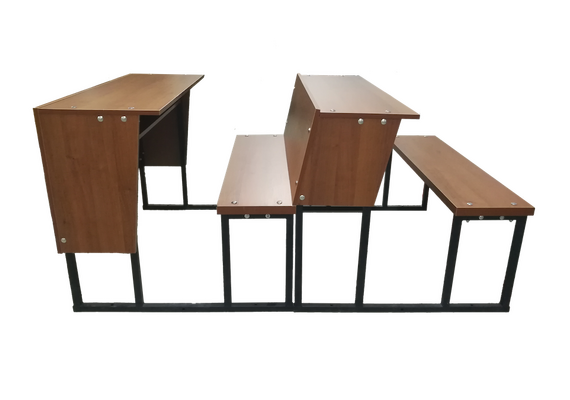 Комплект аудиторной мебели "Ньютон" (двухместный стол + скамья) - фото 2