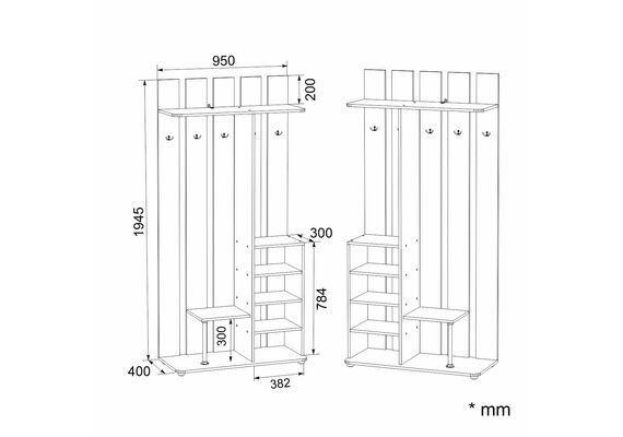 Вішалка для одягу підлогова Крістіна, Колір: Горіх - фото 3