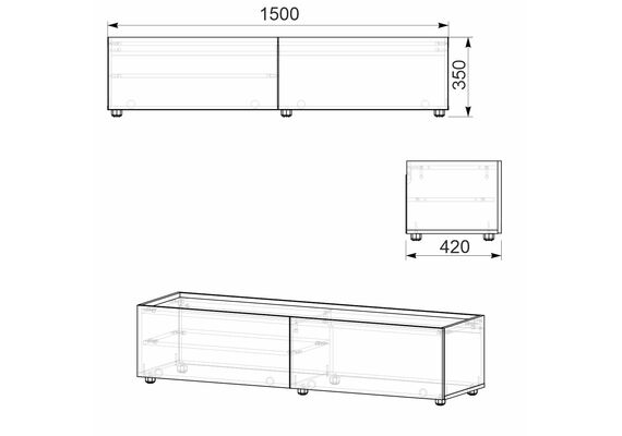 Тумба під телевізор МГ-6 ТВ, Колір: Ательє світлий - фото 3