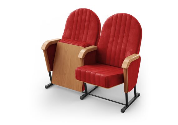 Кресло Барселона (2 секции, красный цвет), Стойка: 311 (без крепления к полу) 