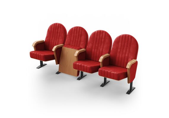 Крісло Барселона (4 секції, червоний колір), Стійка: 120 (з кріпленням до підлоги) 