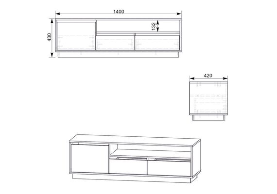 Тумба під телевізор Кельн, Колір: Ательє світлий - фото 3
