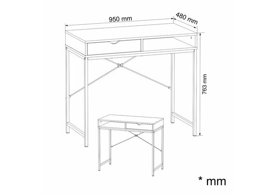 Стіл письмовий Лофт - 10, Колір стільниці: Ательє світлий - фото 3
