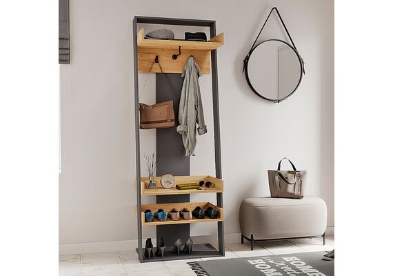 Вішалка для одягу підлогова Злата-1, Колір: Дуб сонома комбі - фото 2