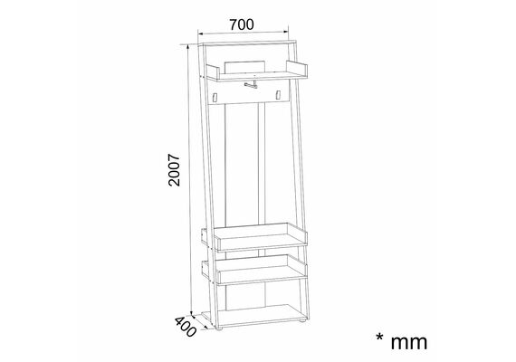 Вішалка для одягу підлогова Злата-1, Колір: Дуб сонома комбі - фото 3