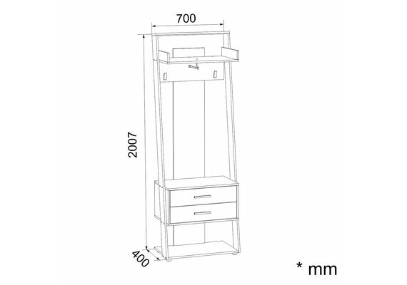 Вішалка для одягу підлогова Злата-2, Колір: Крафт комбі - фото 3