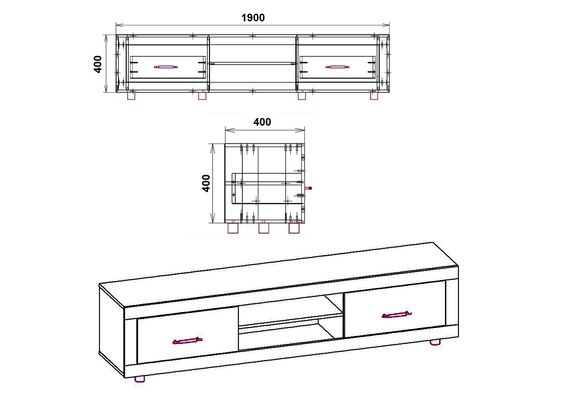 Тумба під телевізор МГ-1 ТВ, Колір: Бук - фото 3