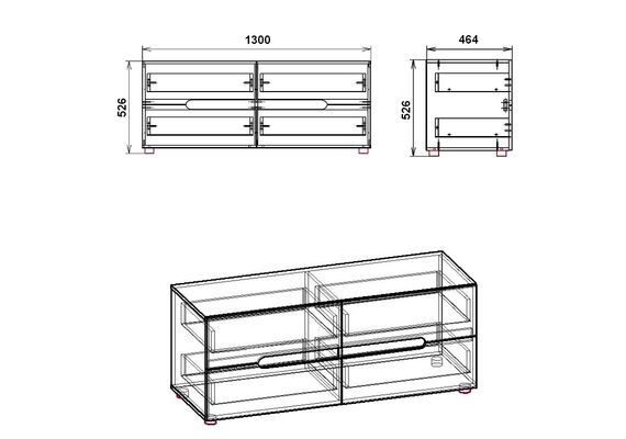 Тумба під телевізор МС ТВ-5, Колір: Німфея Альба - фото 3