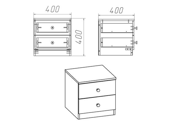 Тумба прикроватная ПКТ-5, Цвет: Ателье светлый - фото 3