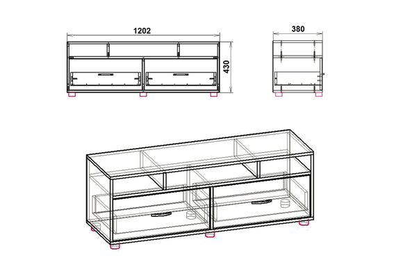 Тумба под телевизор Плазма, Цвет: Орех - фото 4