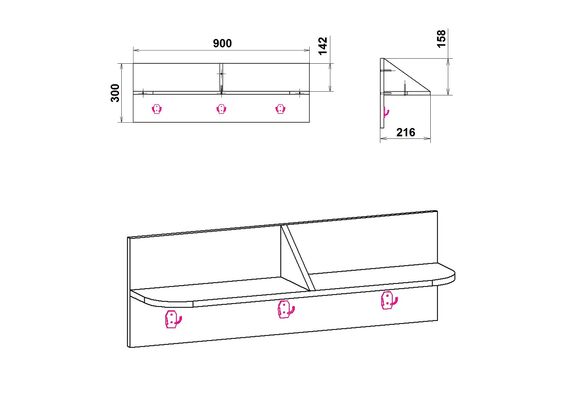 Вешалка настенная В-3, Цвет: Ольха - фото 4