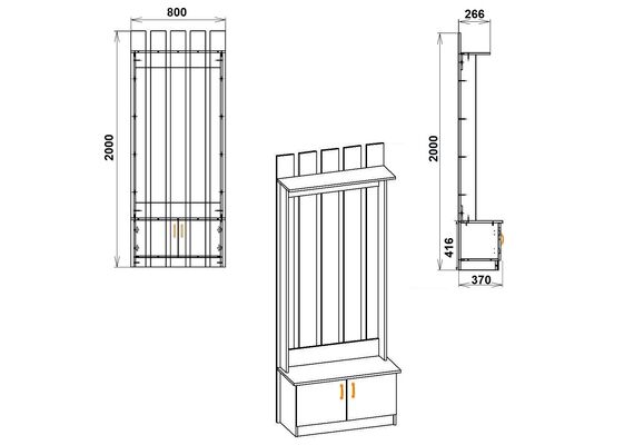 Вешалка для одежды напольная Яна, Цвет: Орех - фото 3