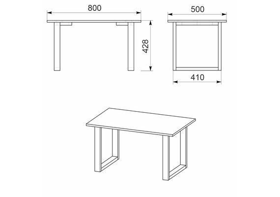 Стіл журнальний Лофт-1, Колір стільниці: Бук - фото 3