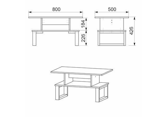Стол журнальный Лофт-2, Цвет столешницы: Яблоня - фото 4