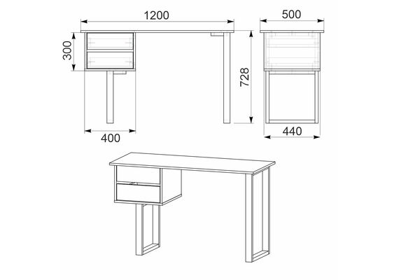 Стіл письмовий Лофт - 3, Колір стільниці: Венге - фото 3