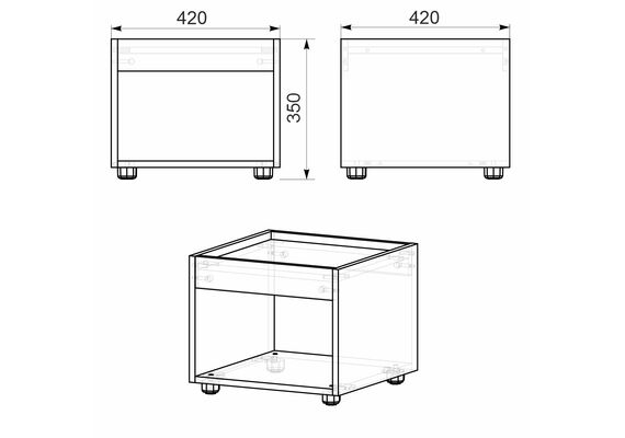 Стол журнальный - 1 МГ-6, Цвет столешницы: Дуб сонома комби - фото 3