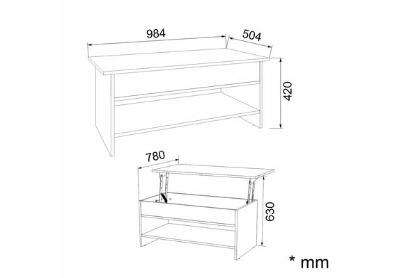 Стол журнальный-трансформер, Цвет столешницы: Дуб сонома - фото 5