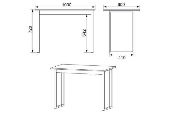 Стол письменный Лофт - 1, Цвет столешницы: Нимфея Альба - фото 3