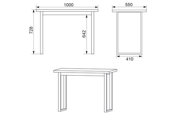 Стіл письмовий Лофт - 6, Колір стільниці: Венге - фото 3