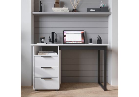 Стол письменный Лофт - 8, Цвет столешницы: Нимфея Альба - фото 3