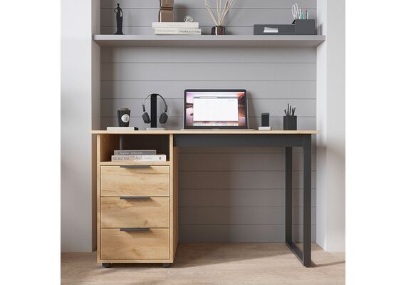 Стол письменный Лофт - 8, Цвет столешницы: Дуб Крафт золотой - фото 3