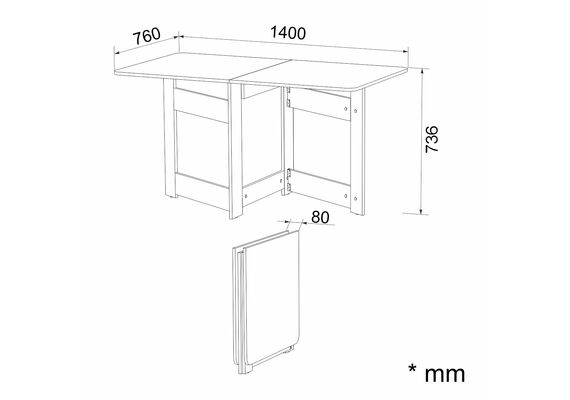 Стіл-книжка - 9, Колір стільниці: Німфея Альба - фото 3