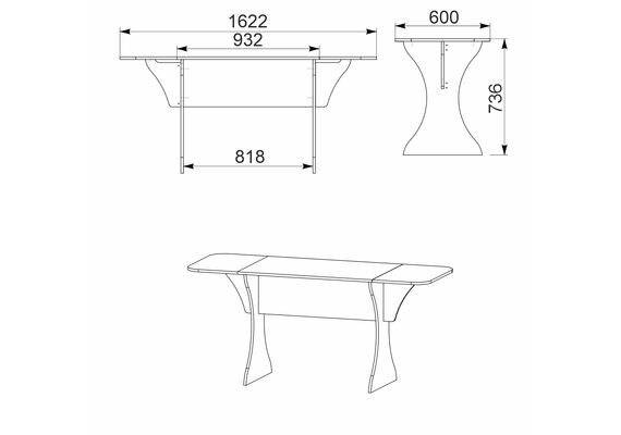 Стол обеденный раскладной - 8, Цвет столешницы: Дуб сонома - фото 4