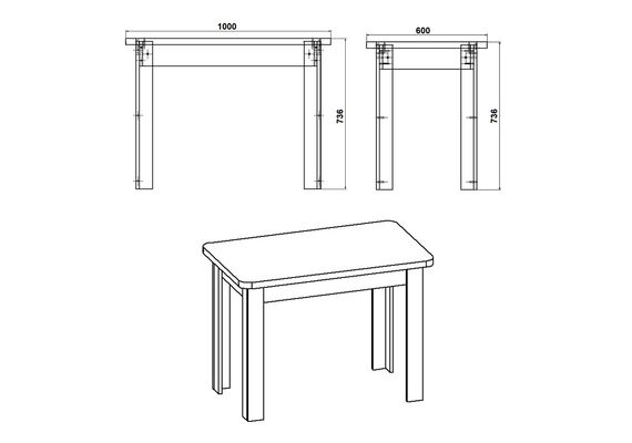 Стол кухонный КС-6, Цвет столешницы: Нимфея Альба - фото 4
