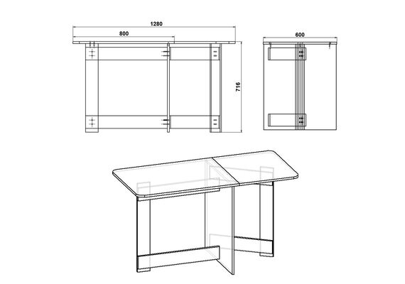 Стіл обідній розкладний - 6, Колір стільниці: Вільха - фото 3
